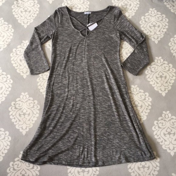 Love, Fire - Grey Lattice Front Midi Dress - Picture 4 of 7